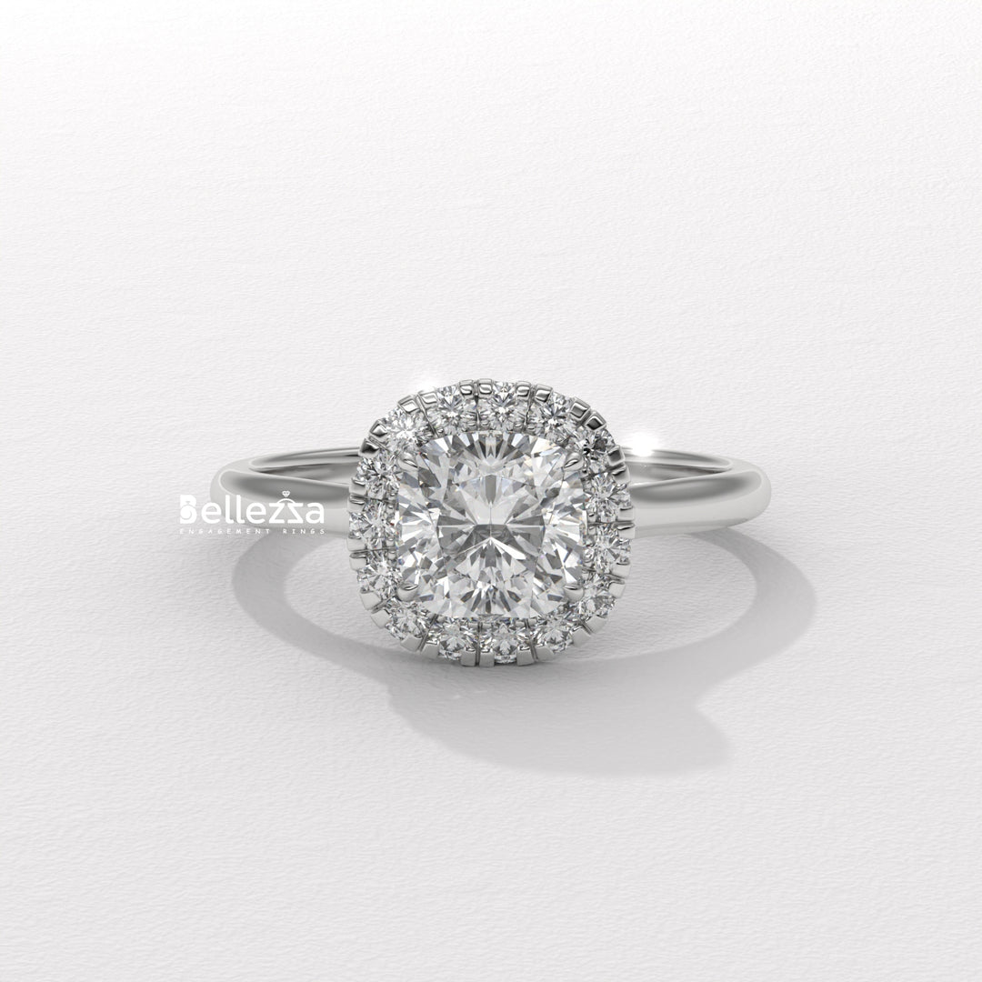 cushion cut prong setting