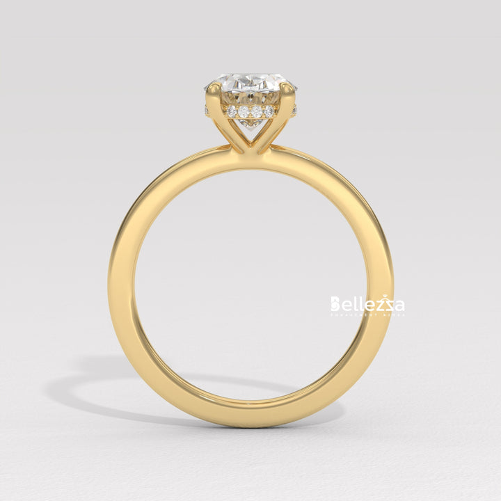 1.50-2.50CT Oval Diamond Hidden Halo Lab Grown Engagement Ring