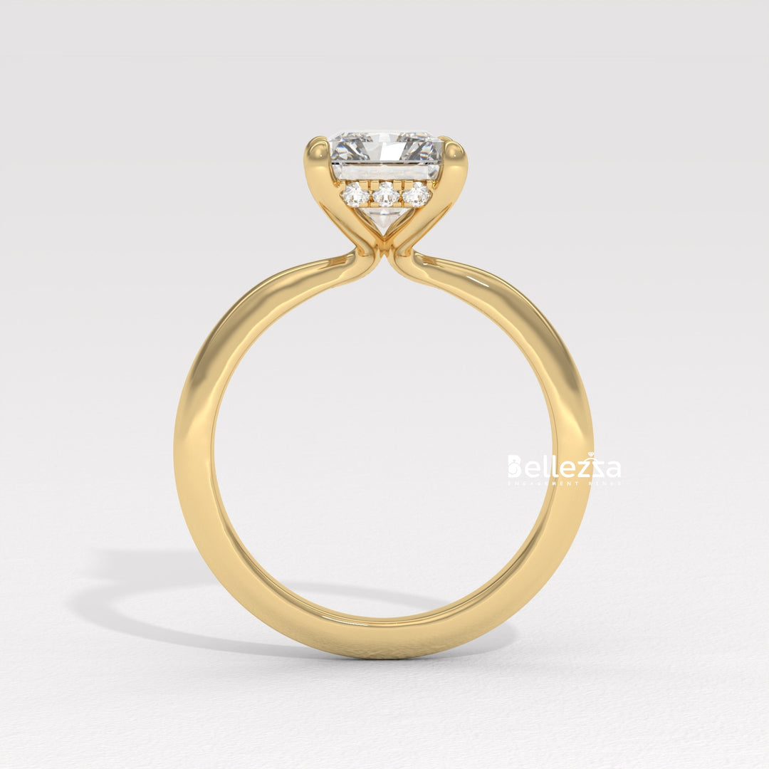 1.50-2.50CT Radiant  Cut Hidden Halo Lab Grown Engagement Ring