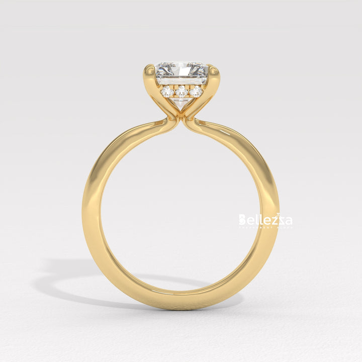1.50-2.50CT Radiant  Cut Hidden Halo Lab Grown Engagement Ring