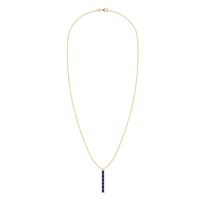 0.84TCW Baguette Cut Sapphire Moissanite September Birthstone Necklace