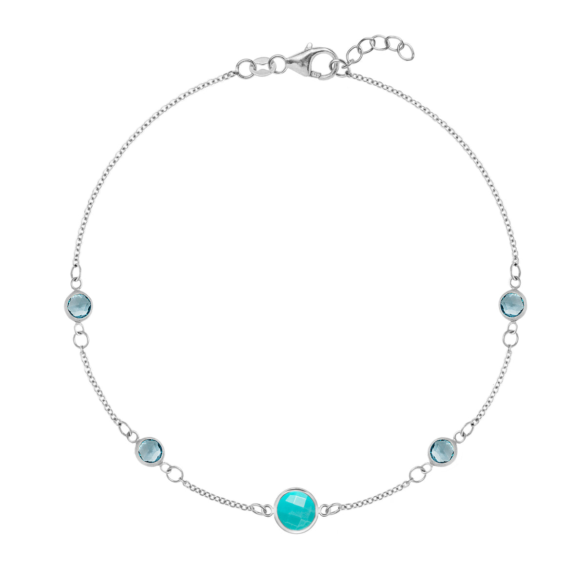 0.25CT Round Cut Topaz Moissanite December Birthstone Bracelet