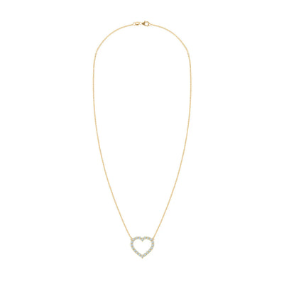 1.45TCW Round Open Heart Moissanite March Birthstone Necklace