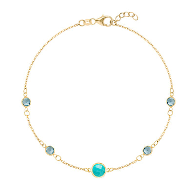 0.25CT Round Cut Topaz Moissanite December Birthstone Bracelet