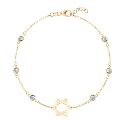 1.50 TCW Round Cut Star Moissanite March Birthstone Bracelet