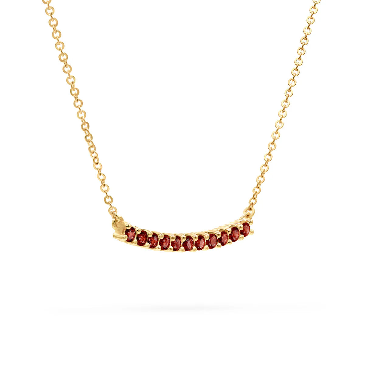 1.40 TCW Round Cut Garnet Moissanite January Birthstone Necklace