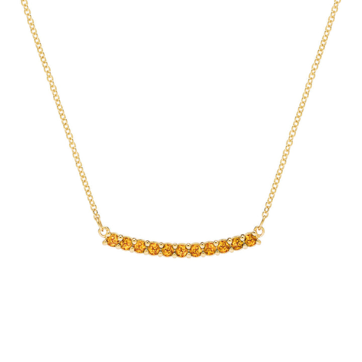 1.32TCW Round Cut Citrine Moissanite November Birthstone Necklace