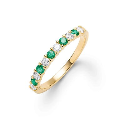 1.32TCW Round Diamond Eternity Moissanite May Birthstone Wedding Band