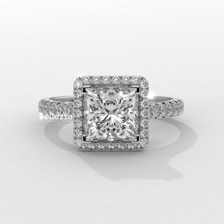 pavé setting engagement ring, pavé diamond ring, pavé band engagement ring