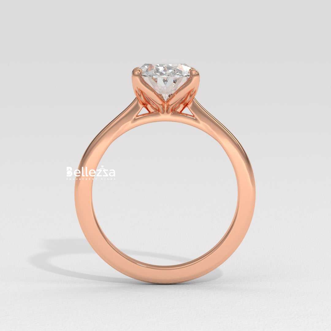 1.0-2.0CT Oval Diamond Solitaire Setting Lab Grown Engagement Ring