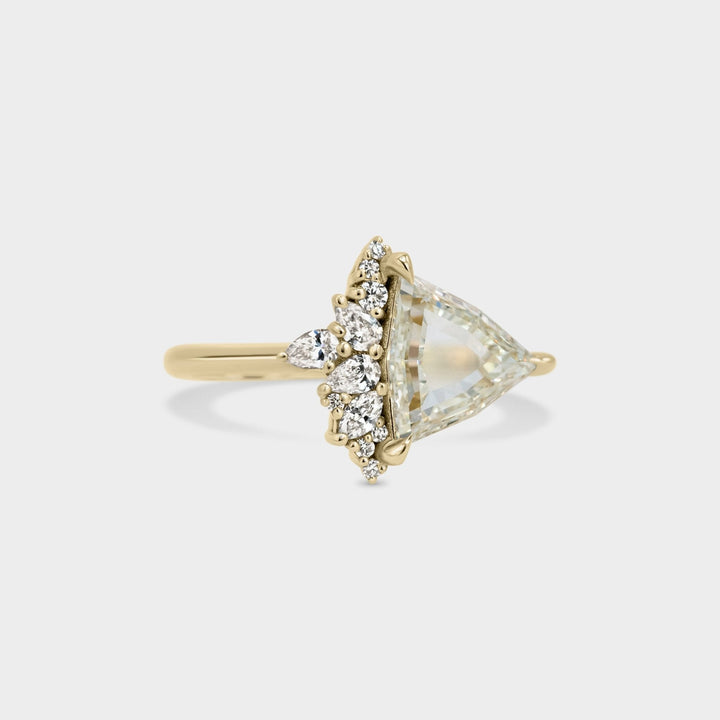1.50CT Trillion Portrait Cut Cluster Setting Lab Grown Engagement Ring