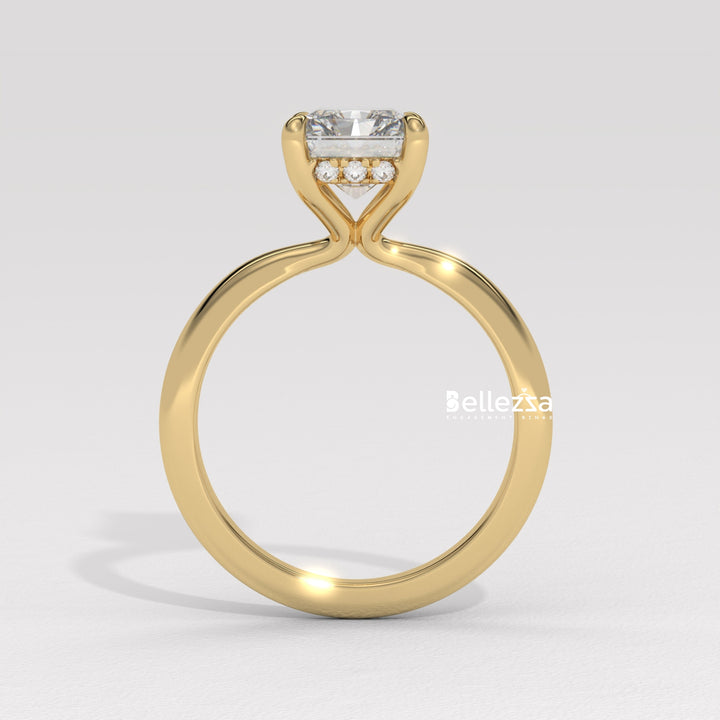 2.0-2.50CT Radiant Cut Hidden Halo Lab Grown Engagement Ring