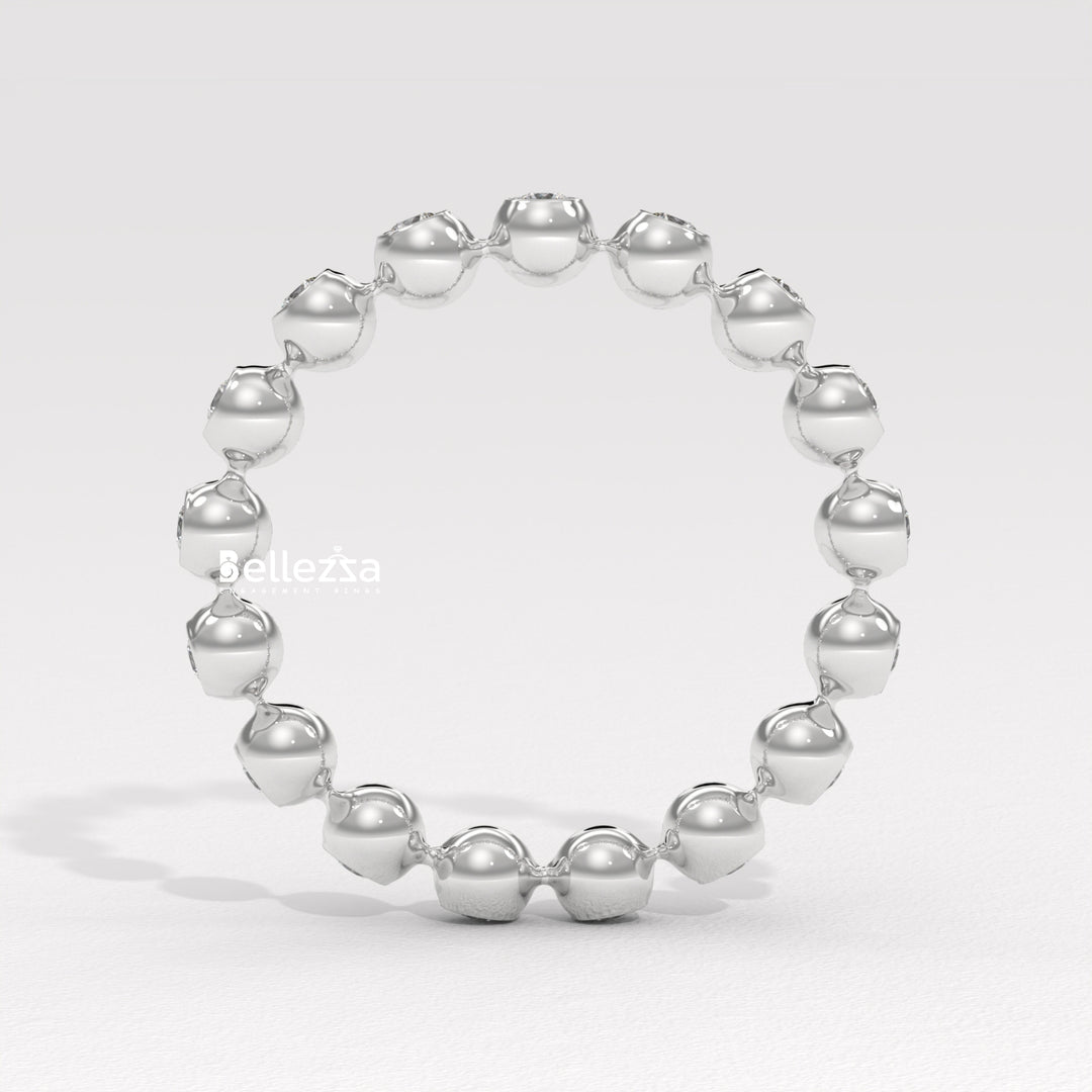 Round Diamond Bezel Setting Eternity Lab Grown Wedding Band