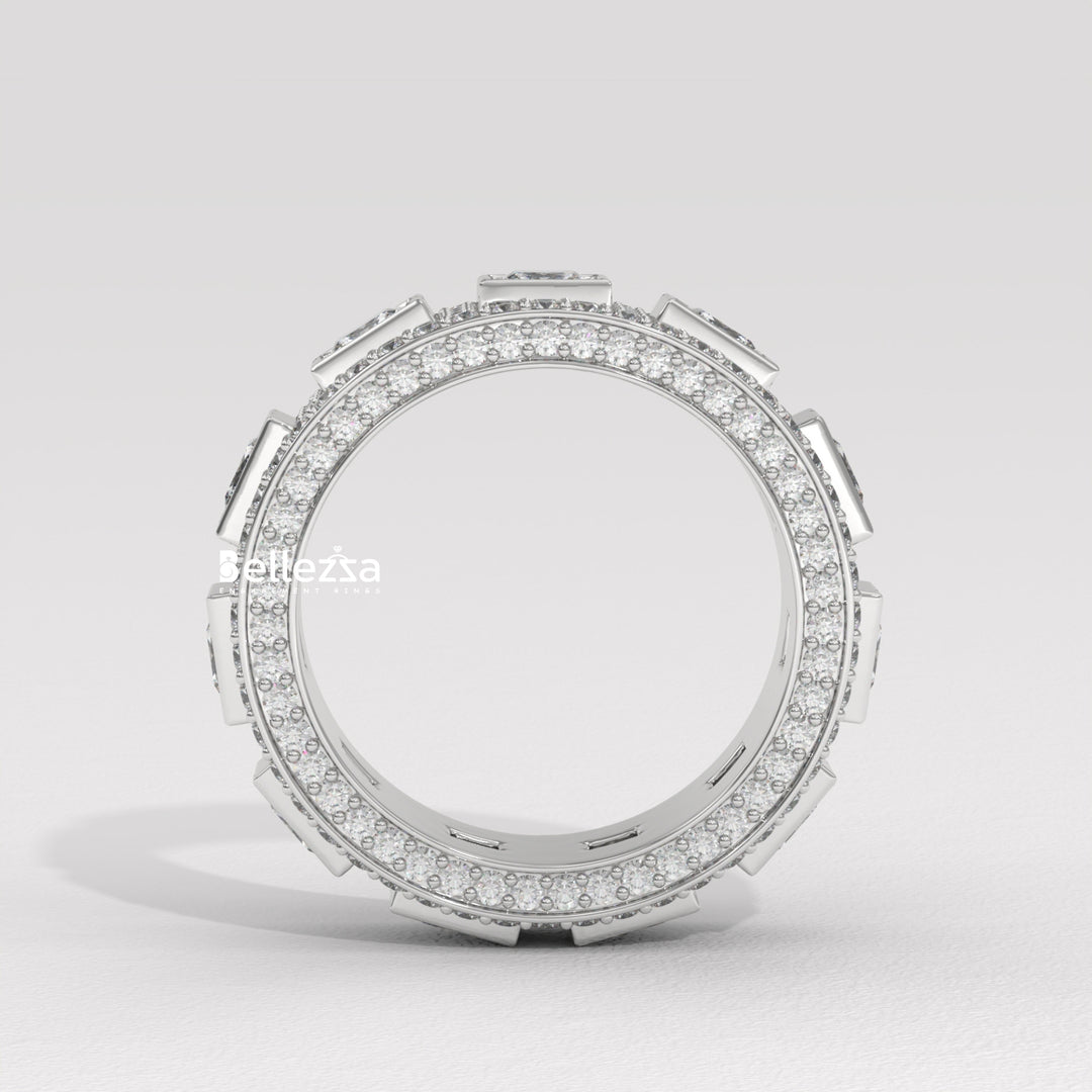 Princess & Round Diamond Eternity Lab Grown Wedding Band