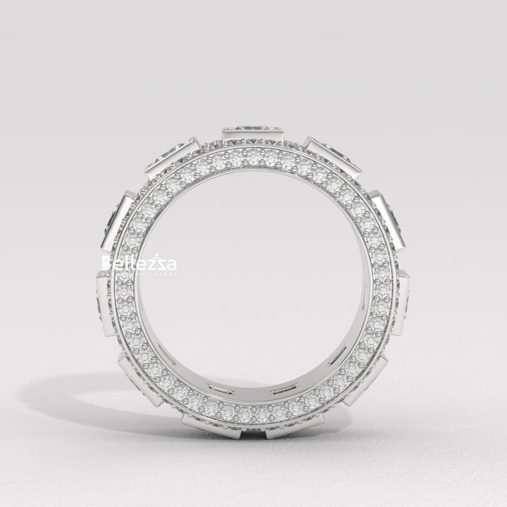 Princess & Round Diamond Eternity Lab Grown Wedding Band