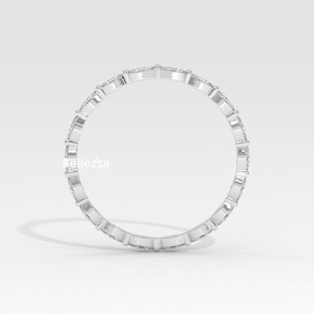 East-West Marquise Diamond Eternity Lab Grown Wedding Band