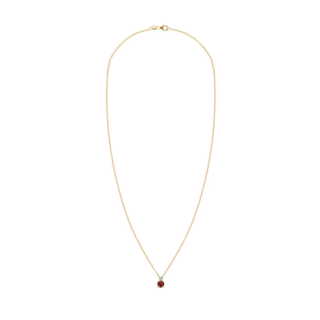 0.40 TCW Round Cut Two Stone Moissanite Necklace-January Birthstone