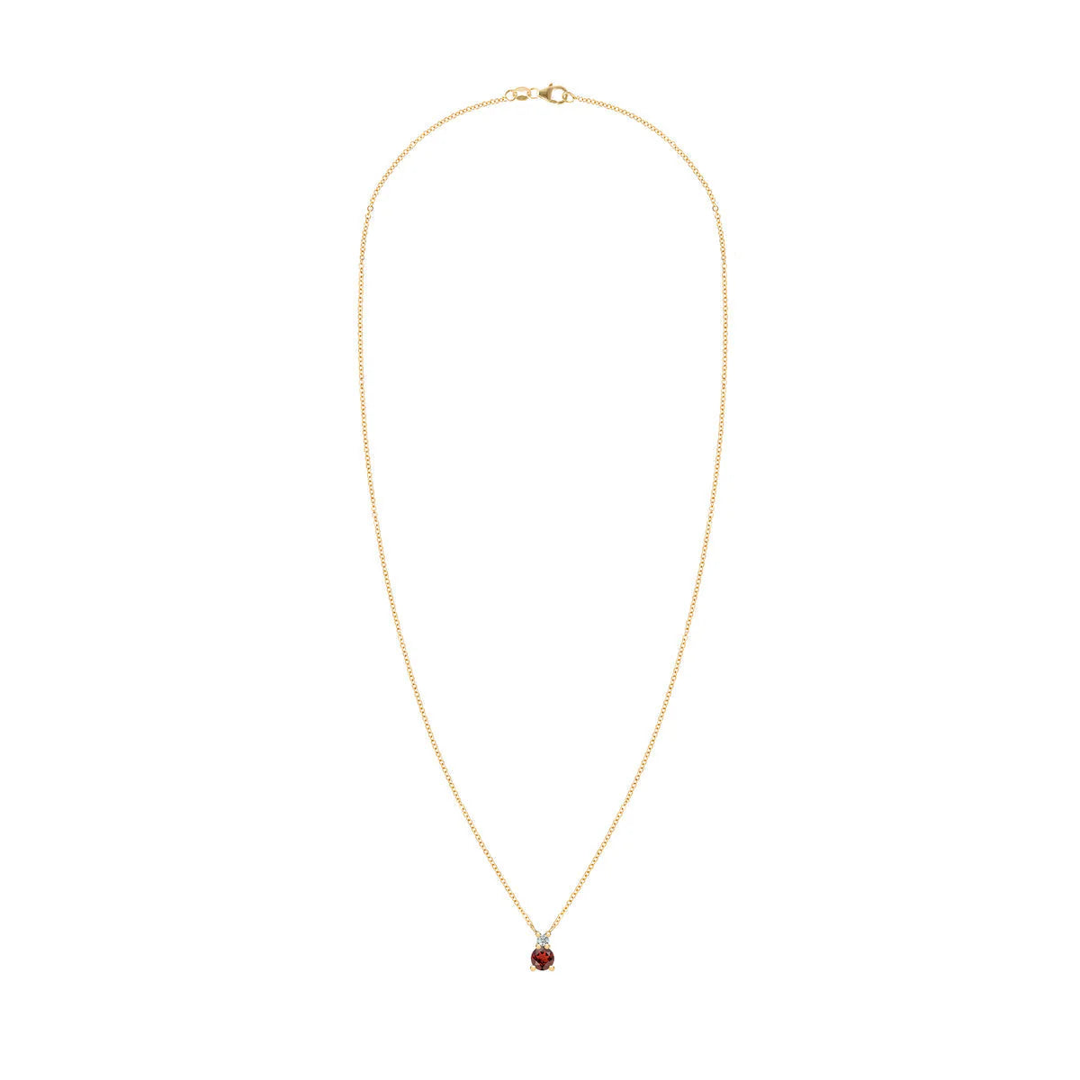 0.40 TCW Round Cut Two Stone Moissanite Necklace-January Birthstone