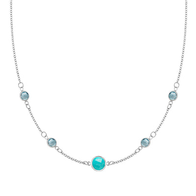 1.90CT Round Cut Topaz Moissanite December Birthstone Necklace