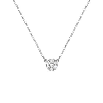 0.84TCW Round Cut Floral Moissanite April Birthstone Necklace