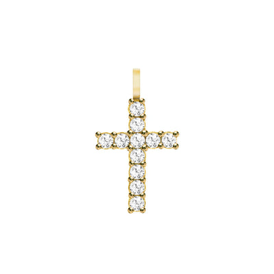 1.32TCW Round Diamond Cross Moissanite April Birthstone Pendant Necklace