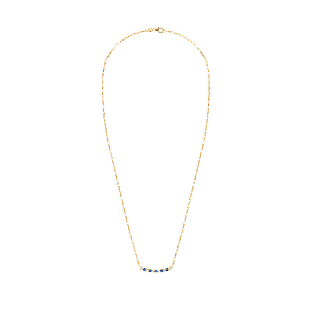 1.32TCW Round Cut Sapphire Moissanite September Birthstone Necklace