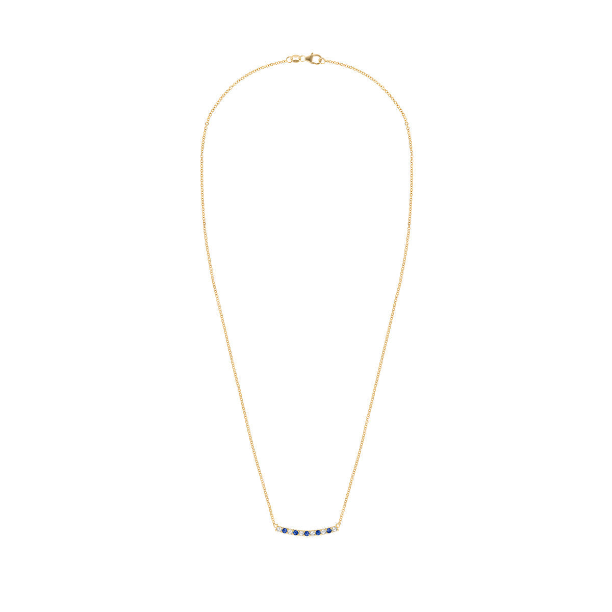 1.32TCW Round Cut Sapphire Moissanite September Birthstone Necklace