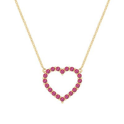 1.45TCW Round Open Heart Moissanite July Birthstone Necklace