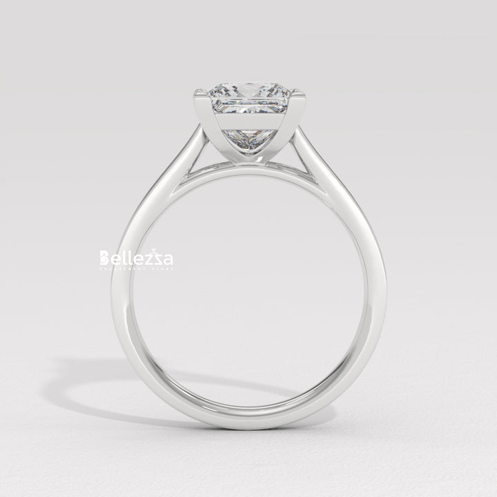 1.0-2.0CT Priness Diamond Pave Setting Lab Grown Engagement Ring