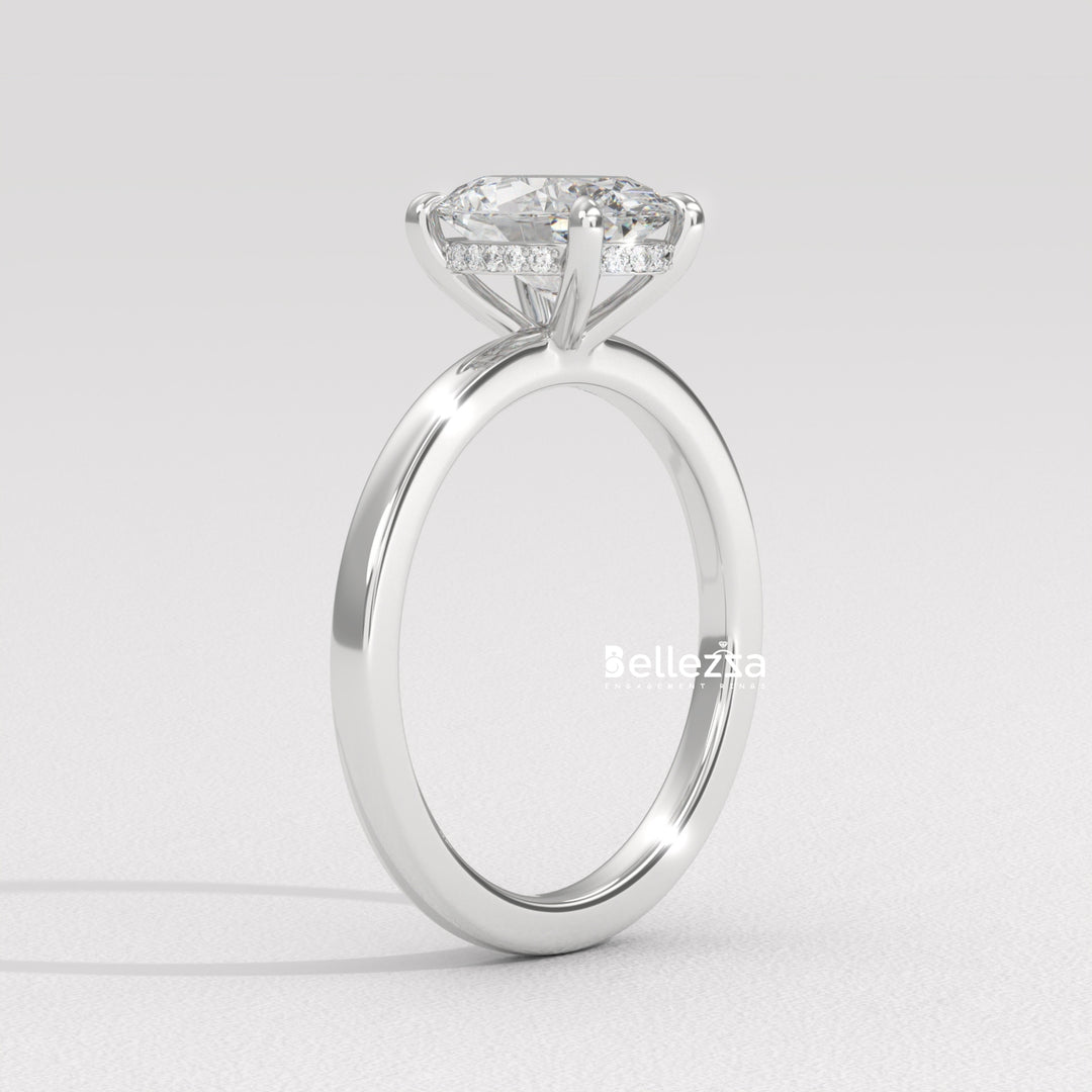 1.50-2.50CT Oval Diamond Hidden Halo Lab Grown Engagement Ring