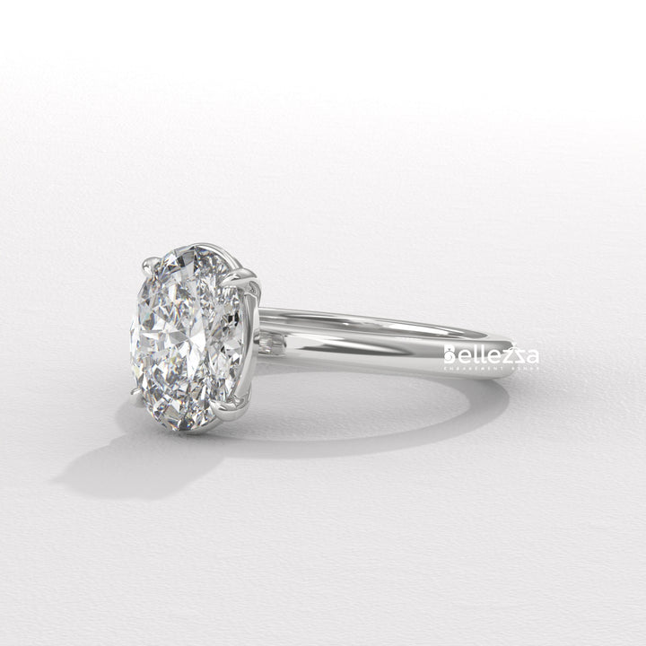 1.50-2.50CT Oval Cut Solitaire Diamond Lab Grown Engagement Ring
