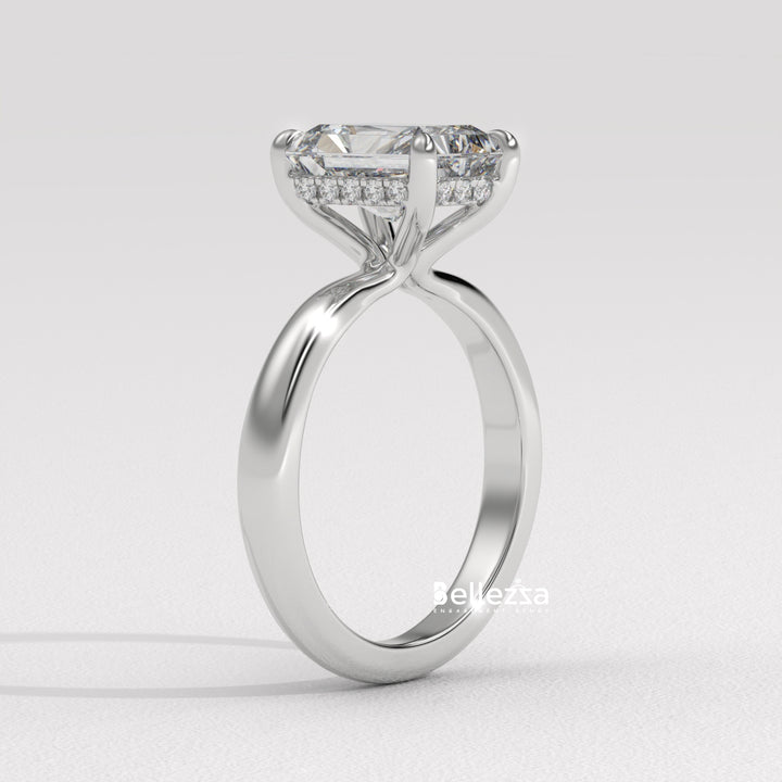 2.0-2.50CT Radiant Cut Hidden Halo Lab Grown Engagement Ring