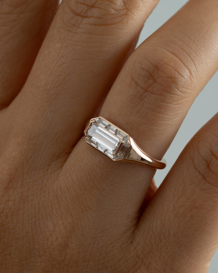 1.0CT Fancy Light Pink Emerald Halo Setting Lab Grown Engagement Ring