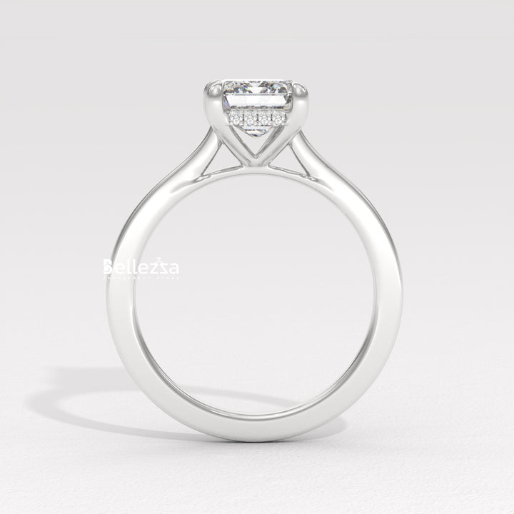 1.50-2.50CT Emerald Diamond Hidden Halo Lab Grown Engagement Ring
