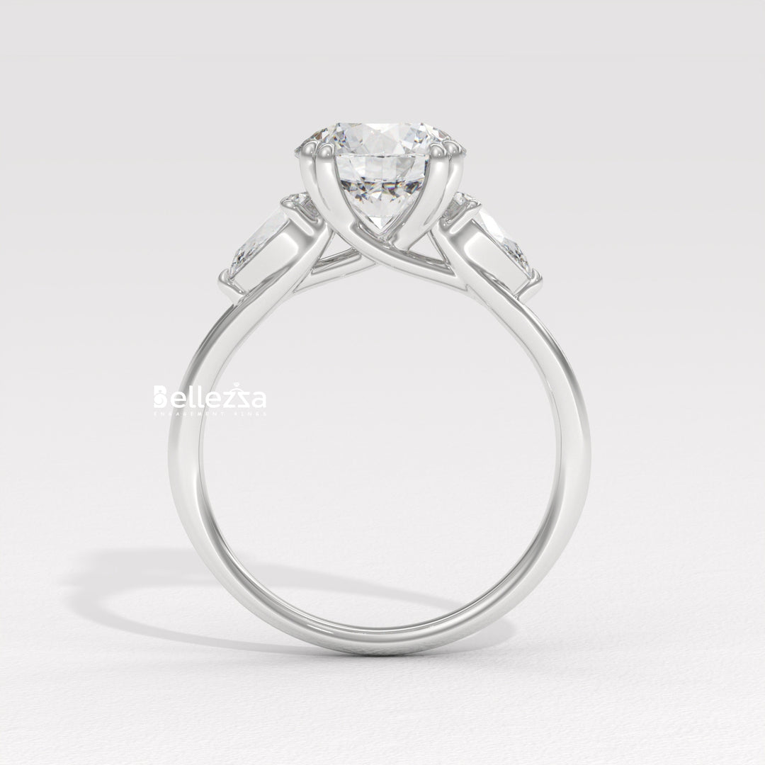 2.0-3.0CT Round Diamond Three Stone Lab Grown Engagement Ring