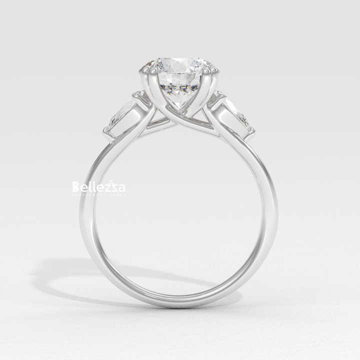 2.0-3.0CT Round Diamond Three Stone Lab Grown Engagement Ring