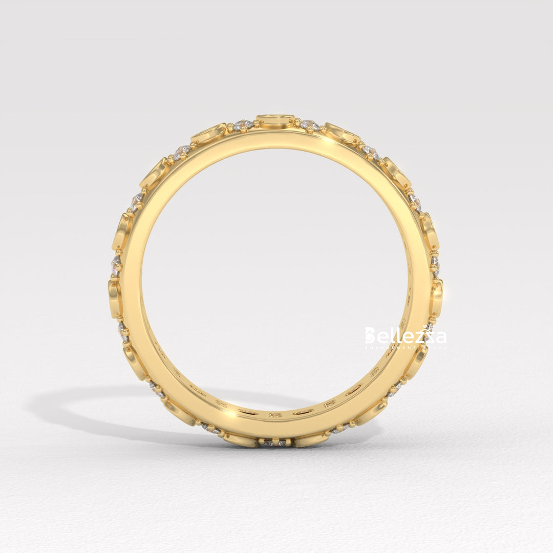 Round Diamond Cluster Setting Full Eternity Lab Grown Wedding Band