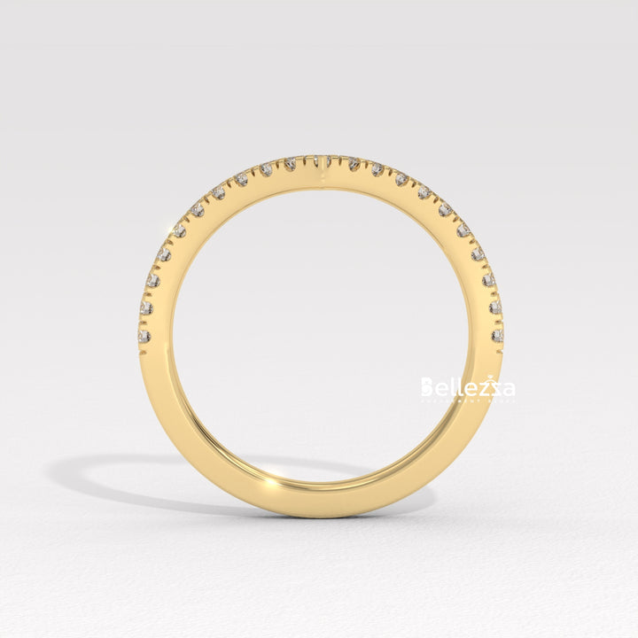 Round Diamond Curved Style Lab Grown Wedding Band