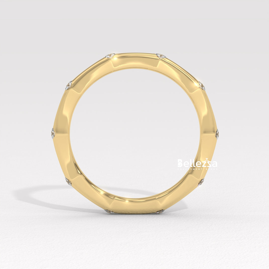 Round Diamond Petite Pave Setting Lab Grown Wedding Band