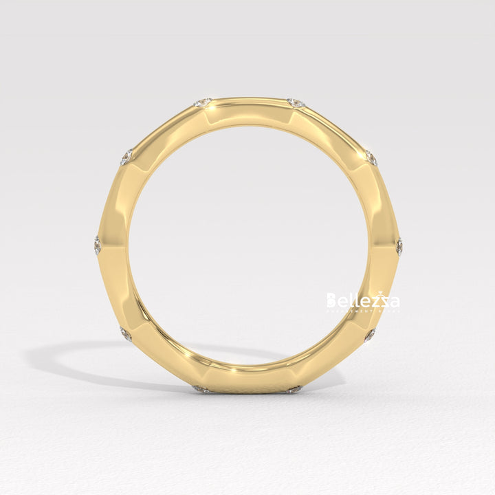 Round Diamond Petite Pave Setting Lab Grown Wedding Band