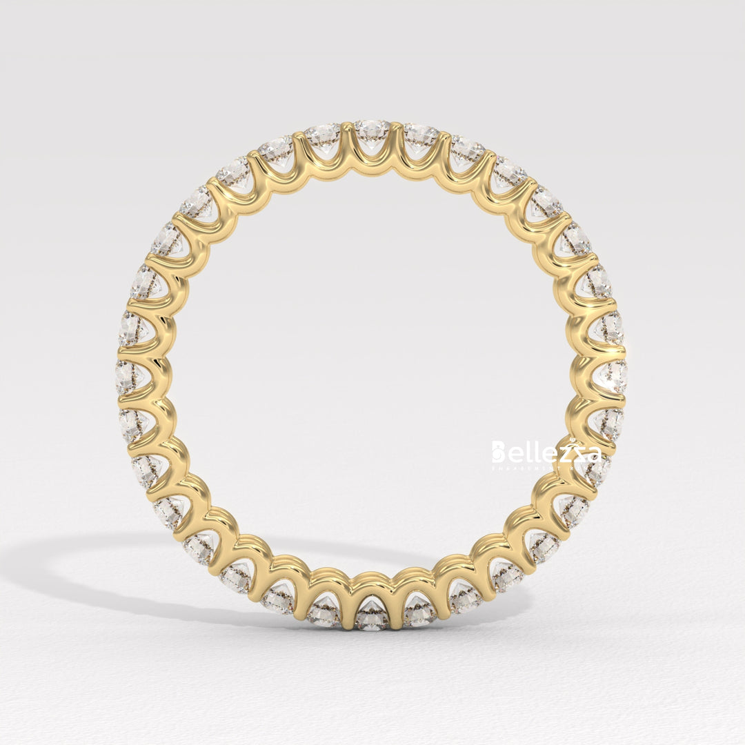 Round Diamond Full Eternity Pave Setting Lab Grown Wedding Band