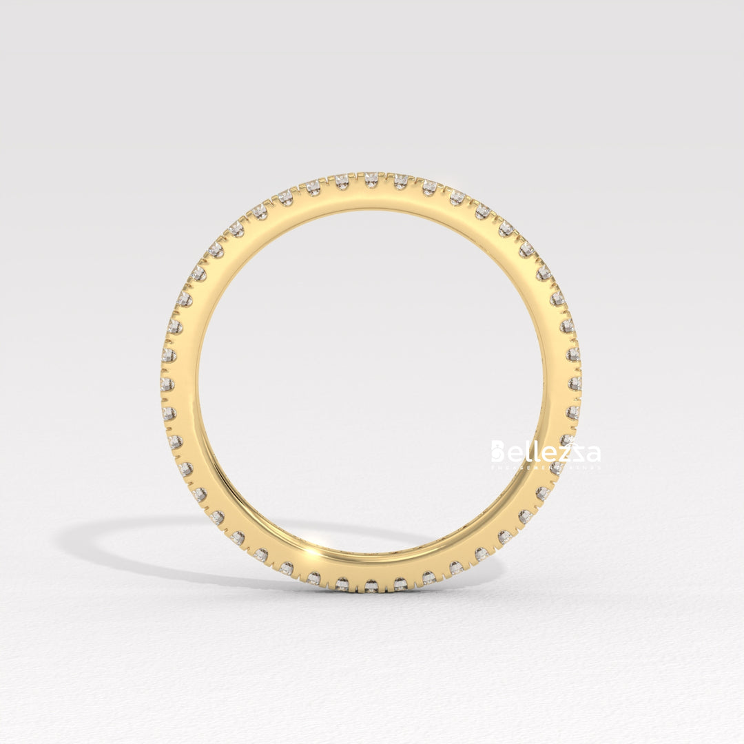 Round Diamond Pave Setting Eternity Lab Grown  Wedding Band