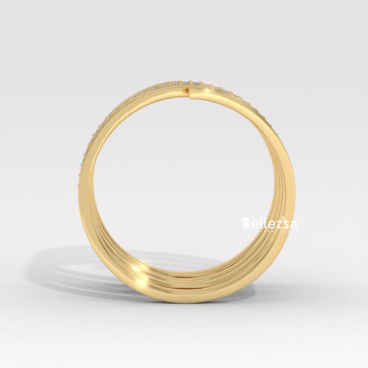 Round Diamond Spiral Style Unique Lab Grown Wedding Ring