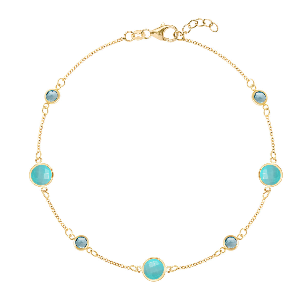 3.70TCW Round Cut Topaz Moissanite December Birthstone Bracelet