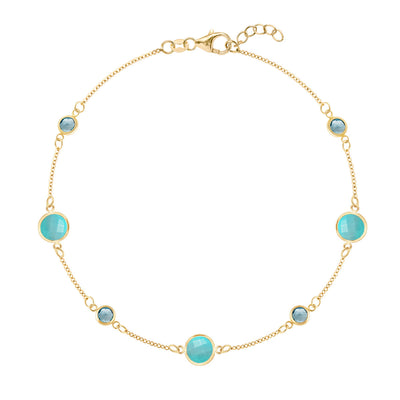 3.70TCW Round Cut Topaz Moissanite December Birthstone Bracelet