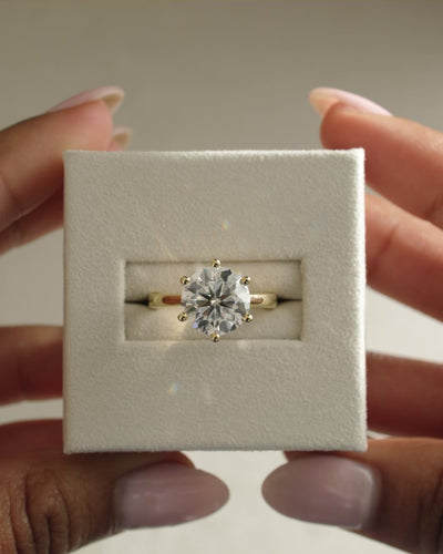 1.0 CT Round Brilliant Diamond Solitaire Moissanite Engagement Ring