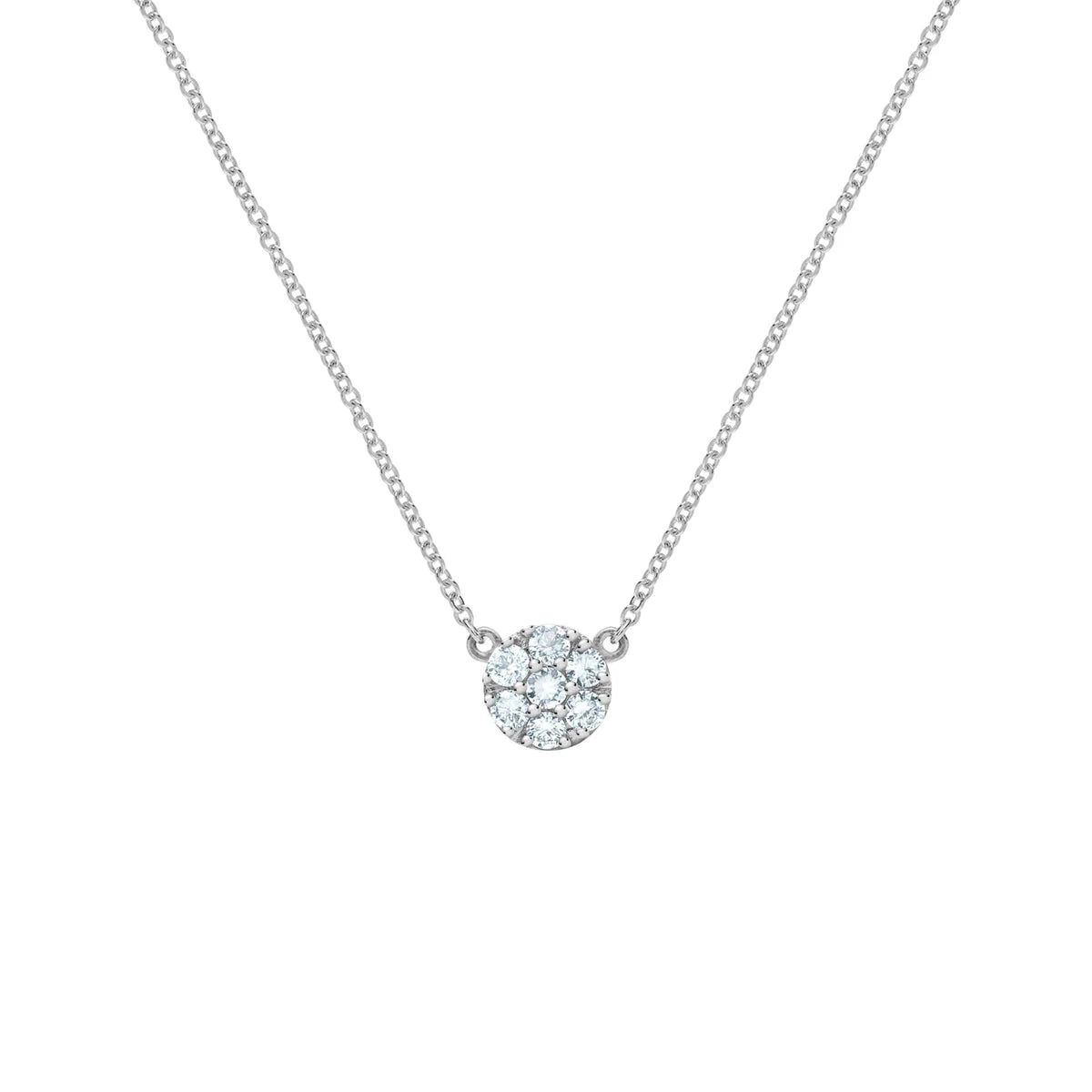 0.84TCW Round Cut Floral Moissanite March Birthstone Necklace