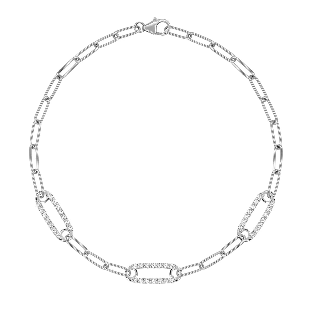 2.80TCW Round Cut Chain Moissanite Diamond April Birthstone Bracelet