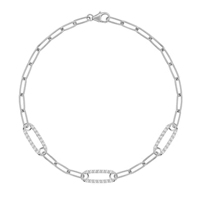 2.80TCW Round Cut Chain Moissanite Diamond April Birthstone Bracelet