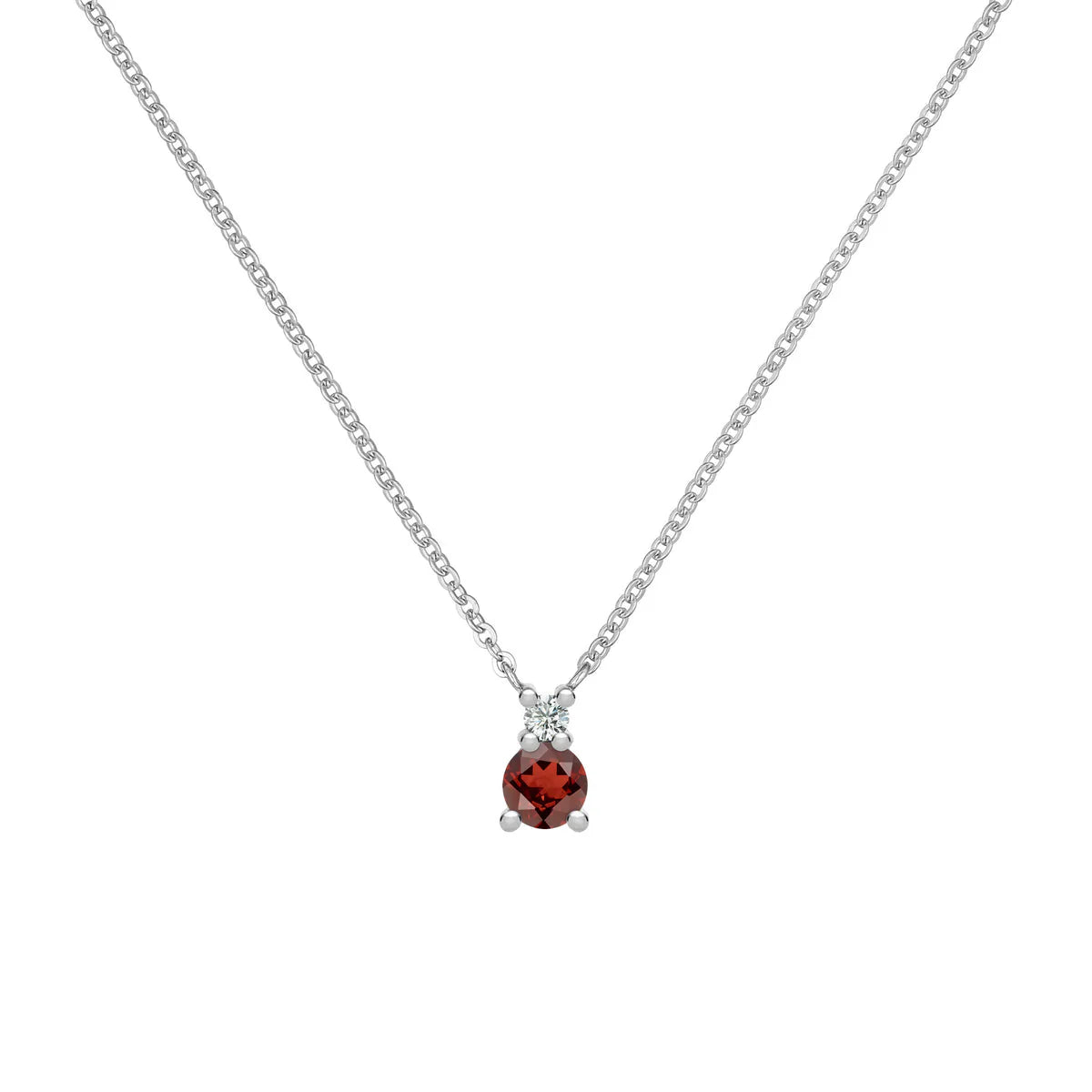 0.40 TCW Round Cut Two Stone Moissanite Necklace-January Birthstone